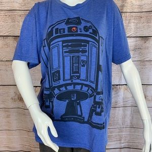 Star Wars R2-D2 Outline Heather Blue T-Shirt